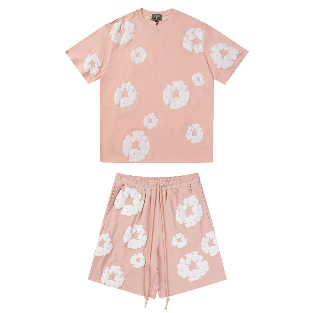 Conjunto corto vaquero Trs rosa