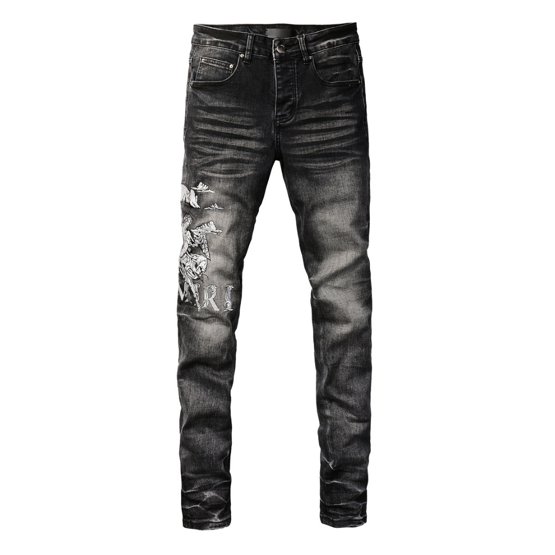 Amr Angel Logo Patch Jeans