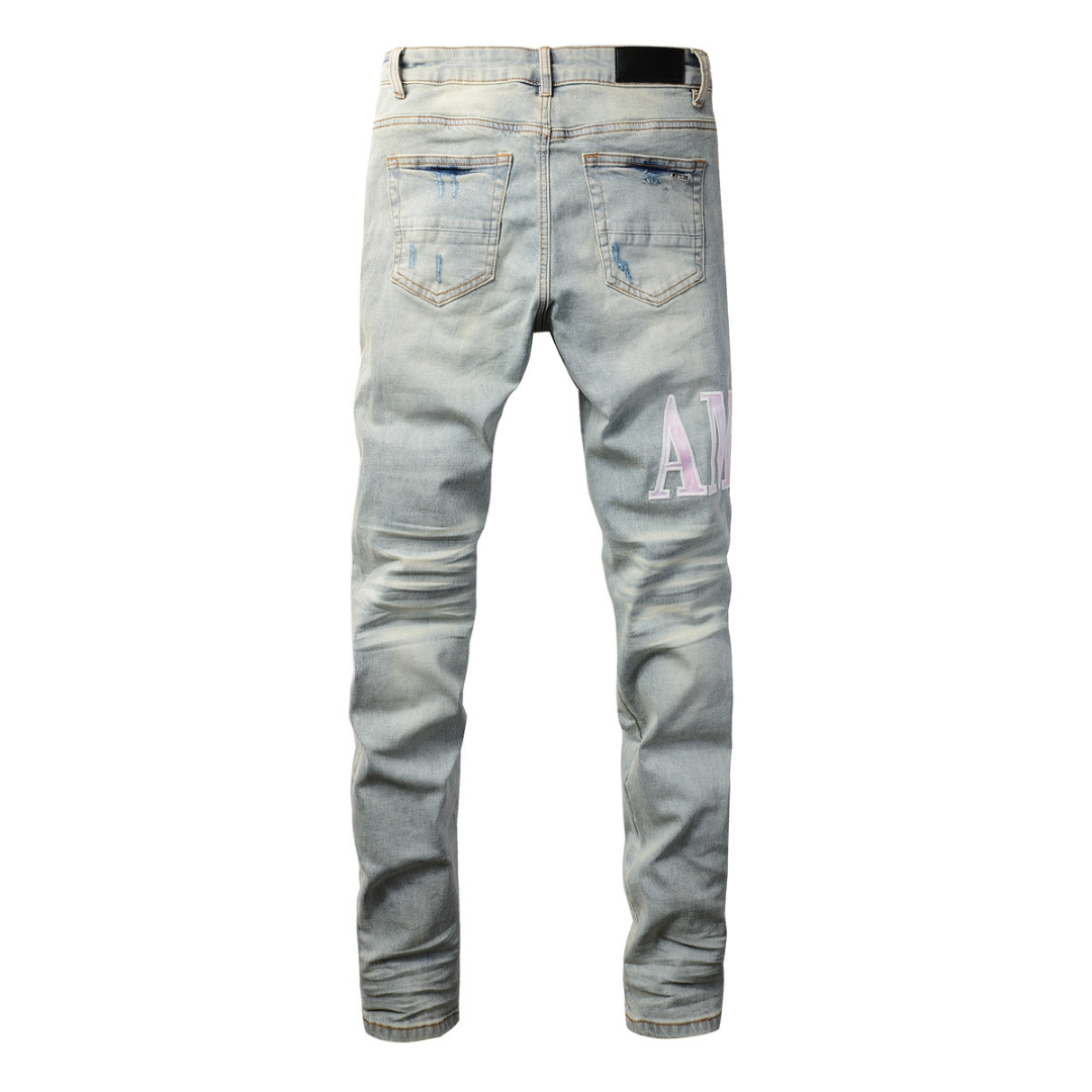 Amr Gradient Patch Logo Jeans