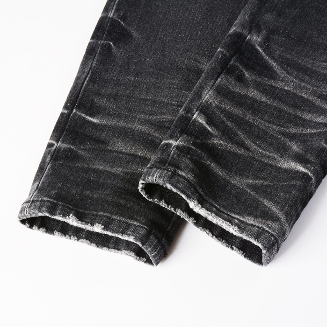 Amr Staggered Logo Patch Jeans