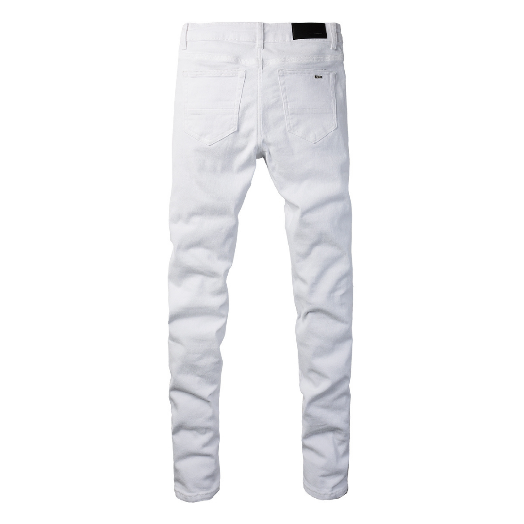 Amr White Distressed Jeans