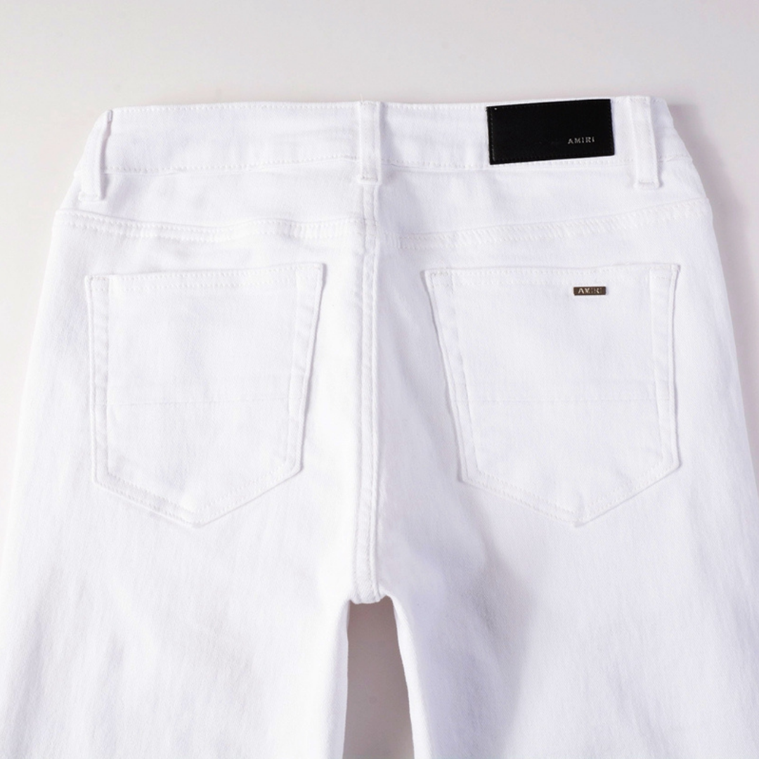 Amr White Distressed Jeans