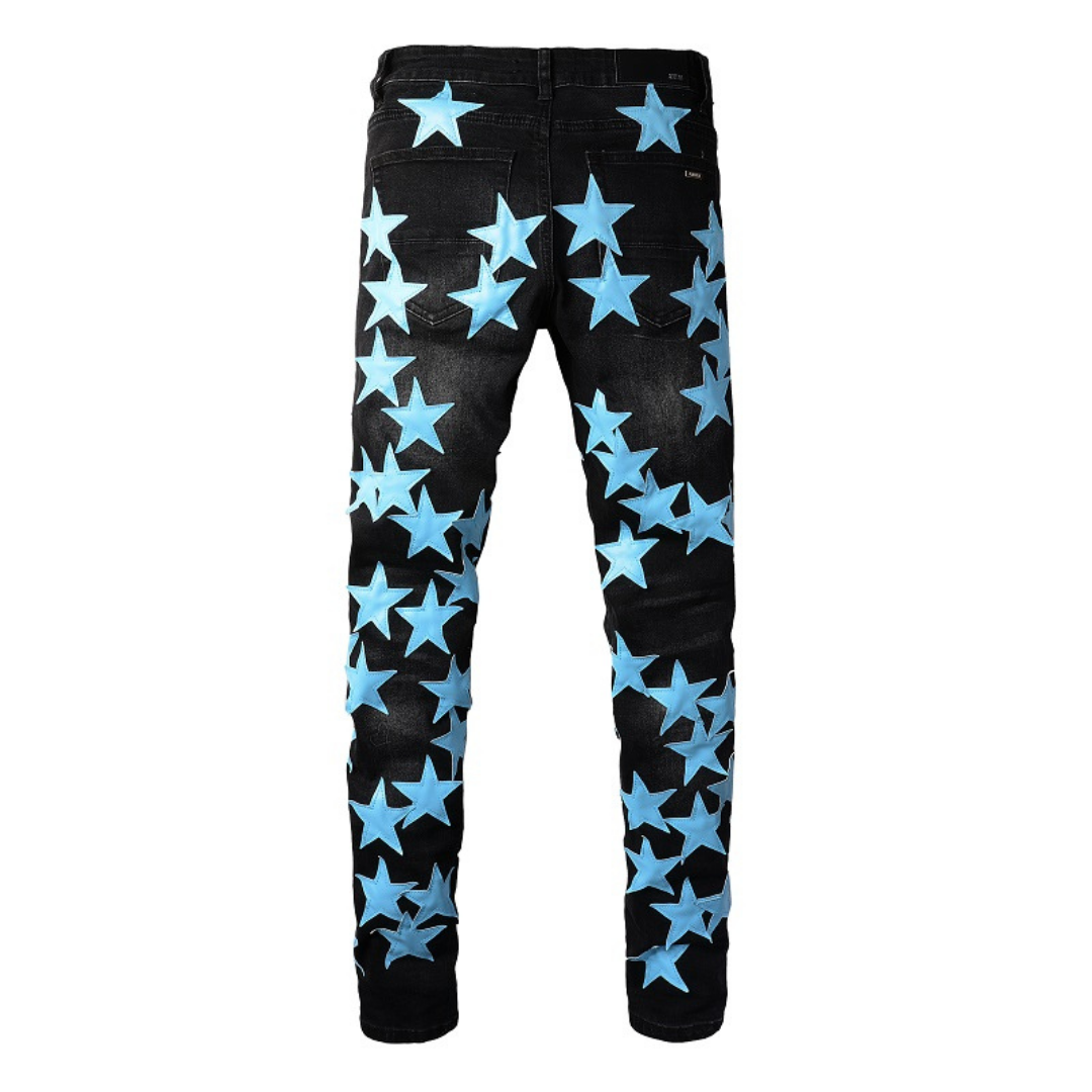 Amr Blue Star Patch Jeans