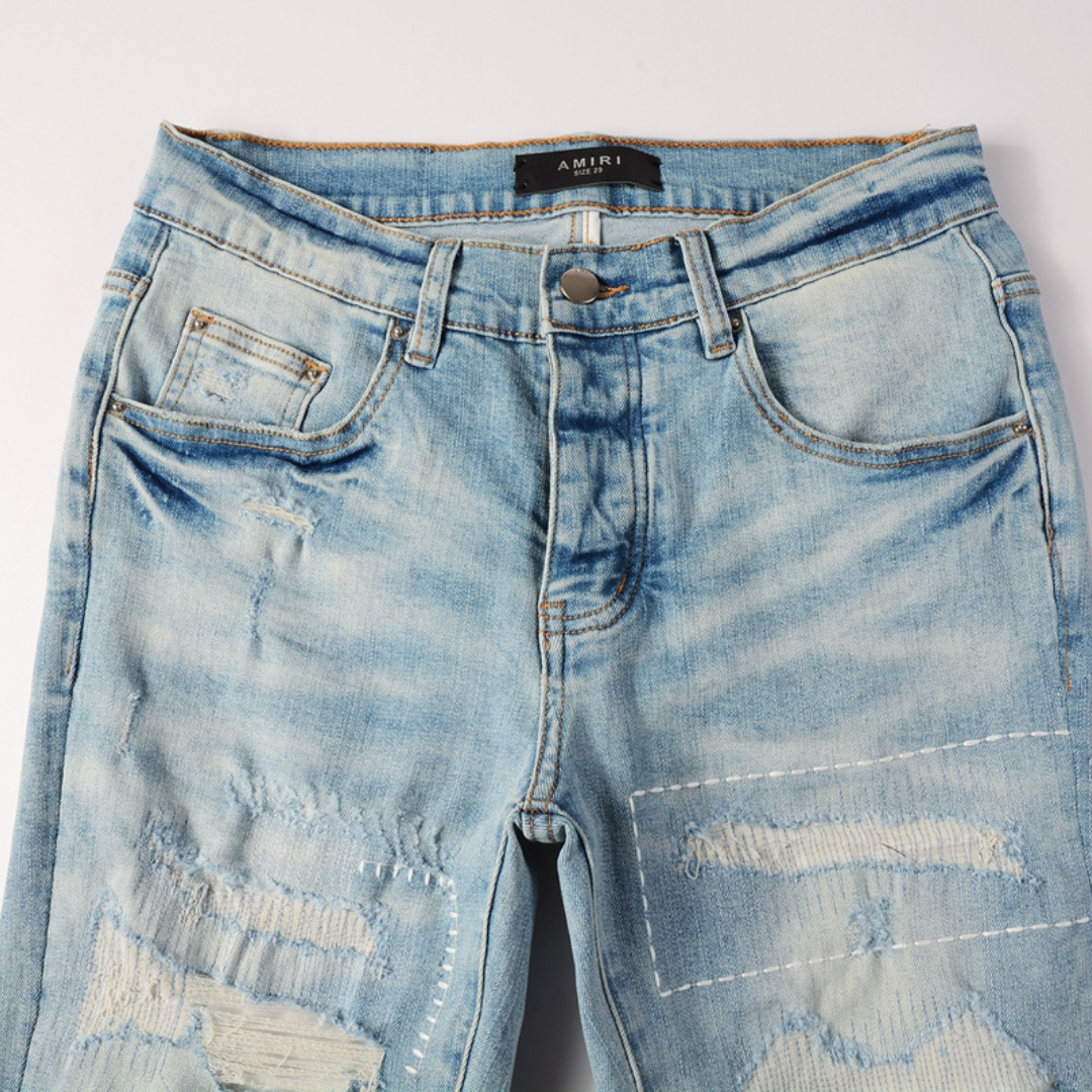 Amr M.A Bar Patch Blue Jeans