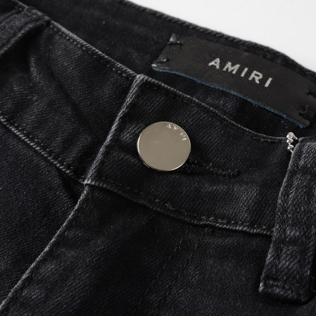 Amr Navy Blue Star Patch Jeans