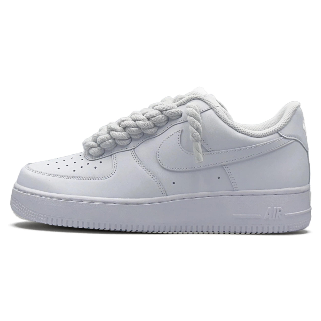 AF1 White - White Rope Laces