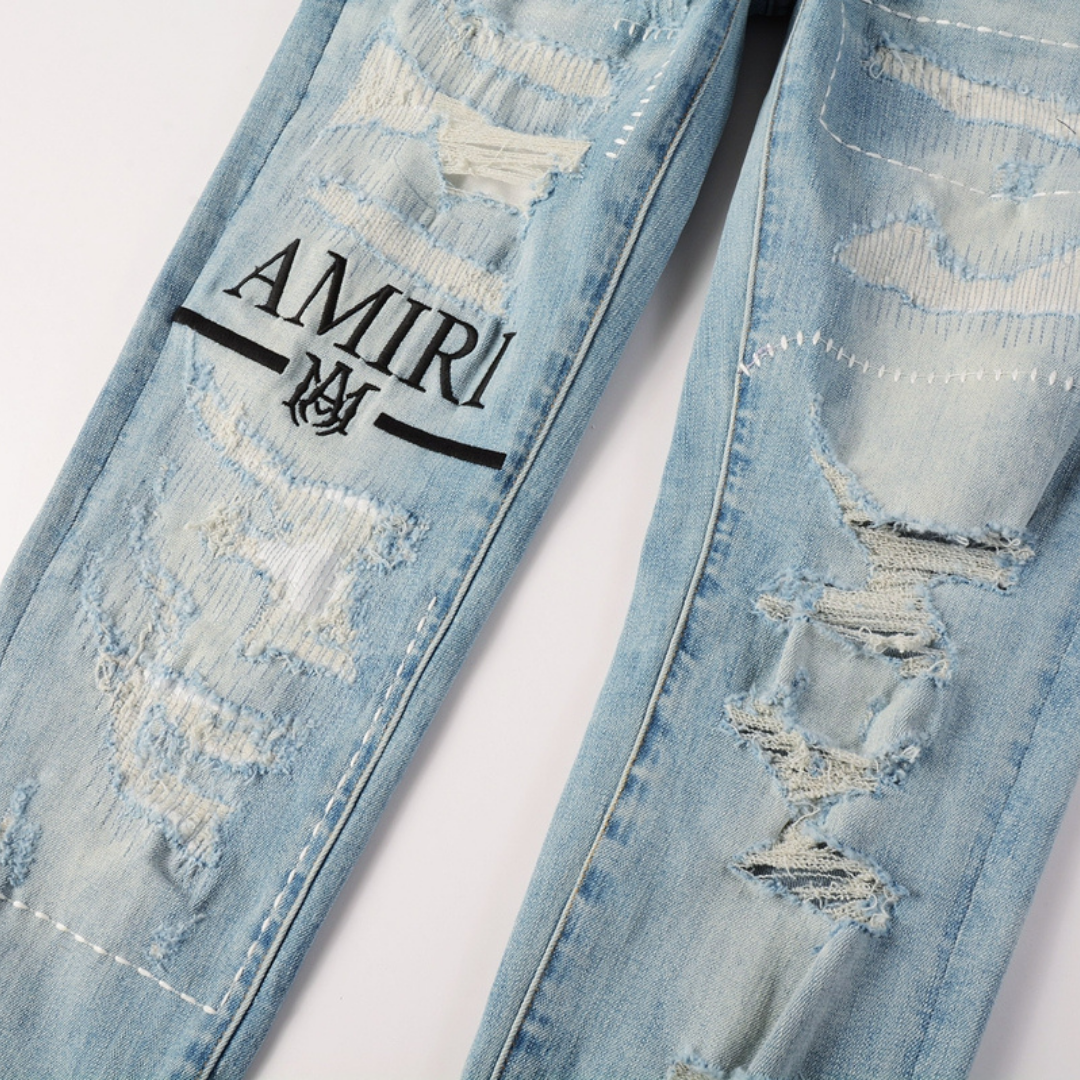 Amr M.A Bar Patch Blue Jeans