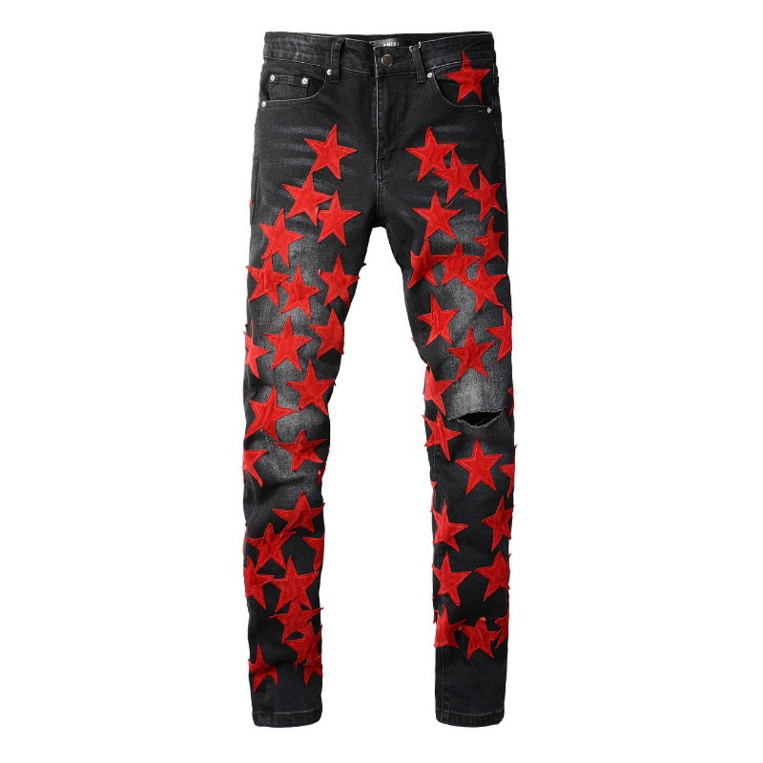 Amr Red Star Patch Jeans