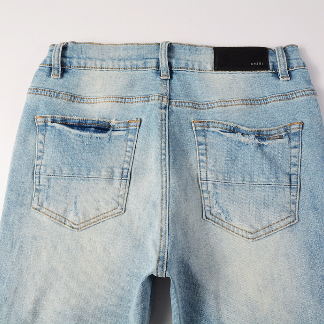 Amr M.A Bar Patch Blue Jeans