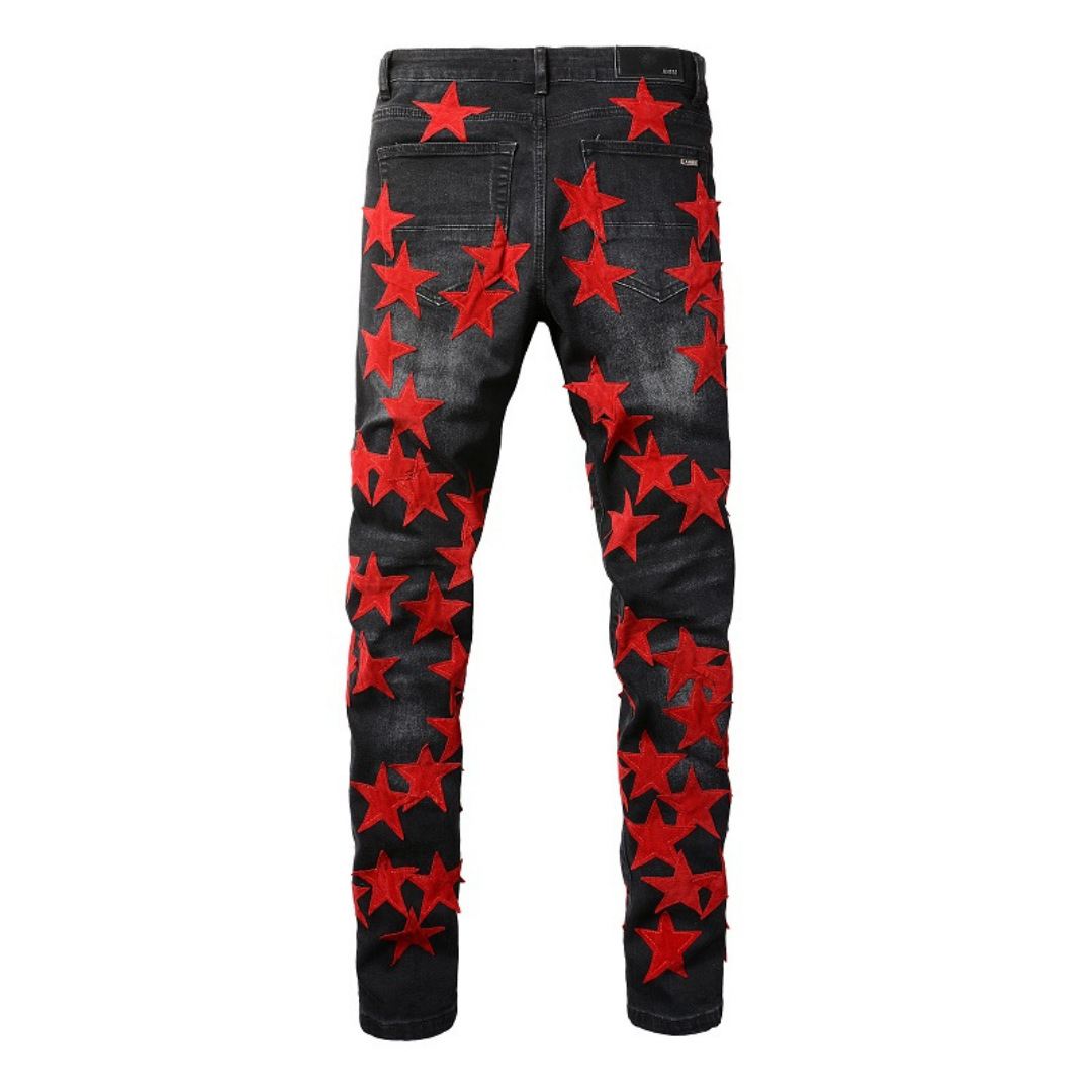 Amr Red Star Patch Jeans