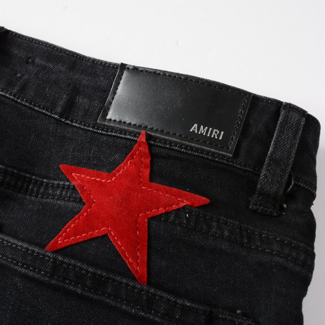 Amr Red Star Patch Jeans