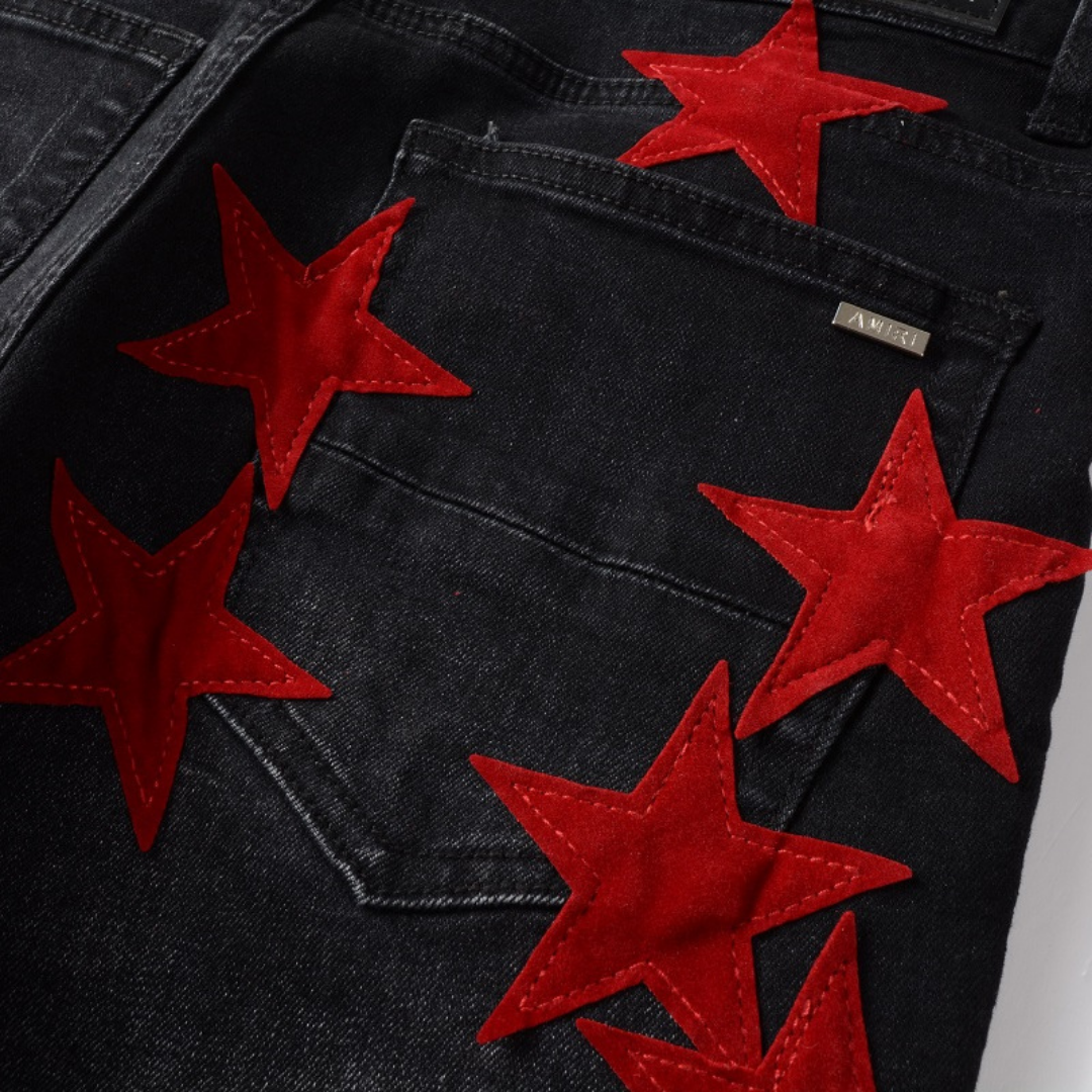 Amr Red Star Patch Jeans