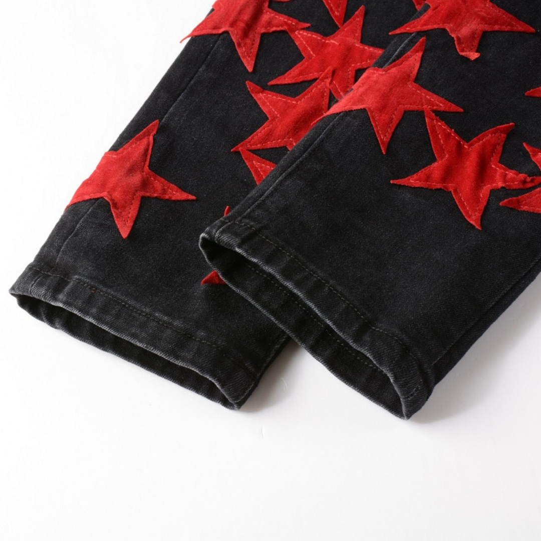 Amr Red Star Patch Jeans