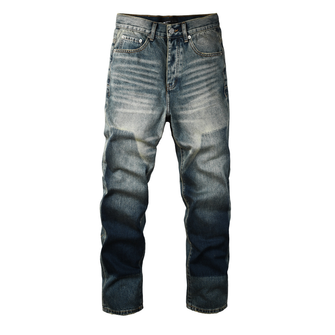 Purple Flared Blue Jeans