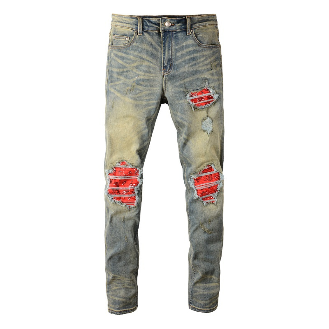 Amr Patch Effect Blue Jeans