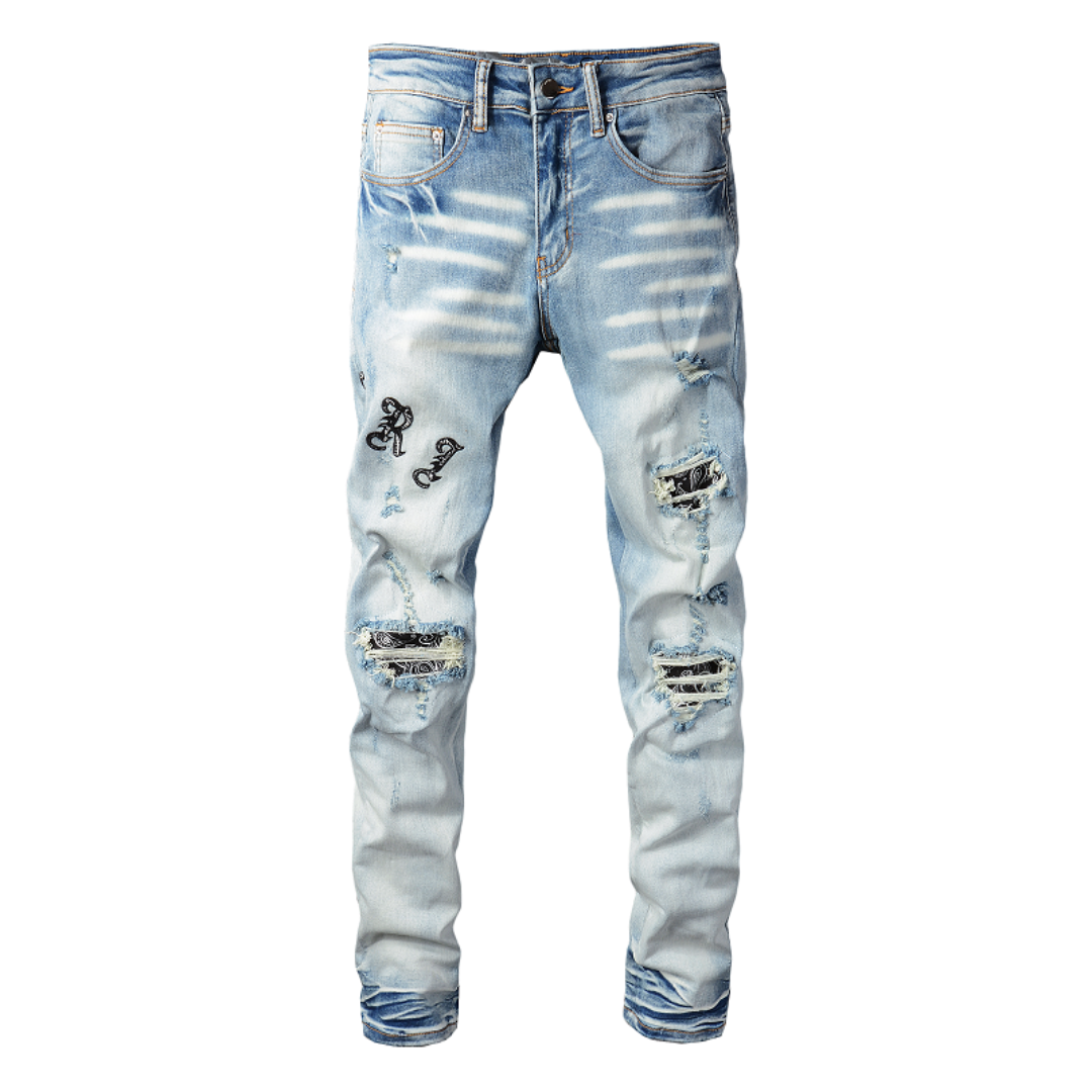 Amr Blue Distressed Jeans