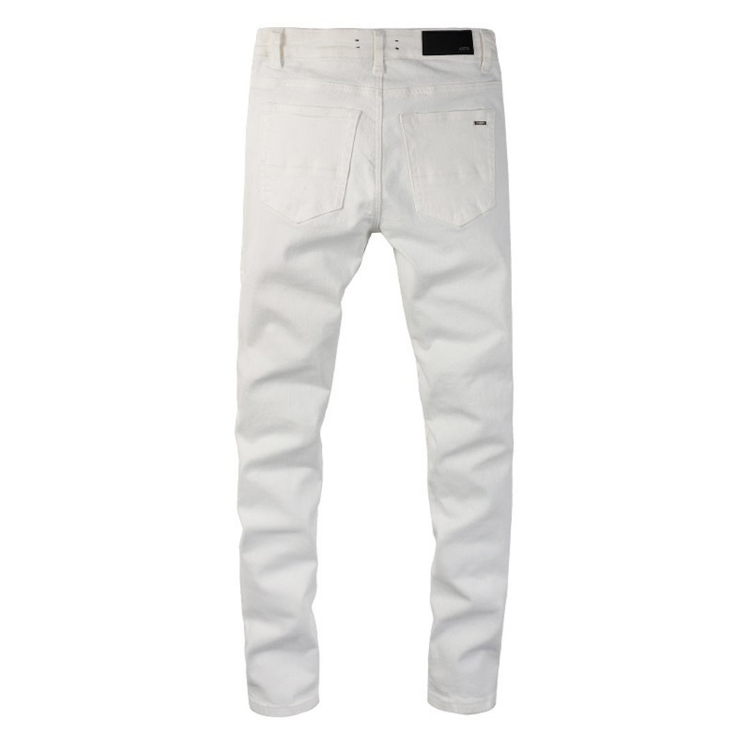 Amr White Ripped Jeans