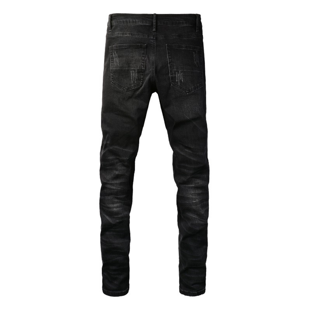 Amr Black Patch Logo Jeans