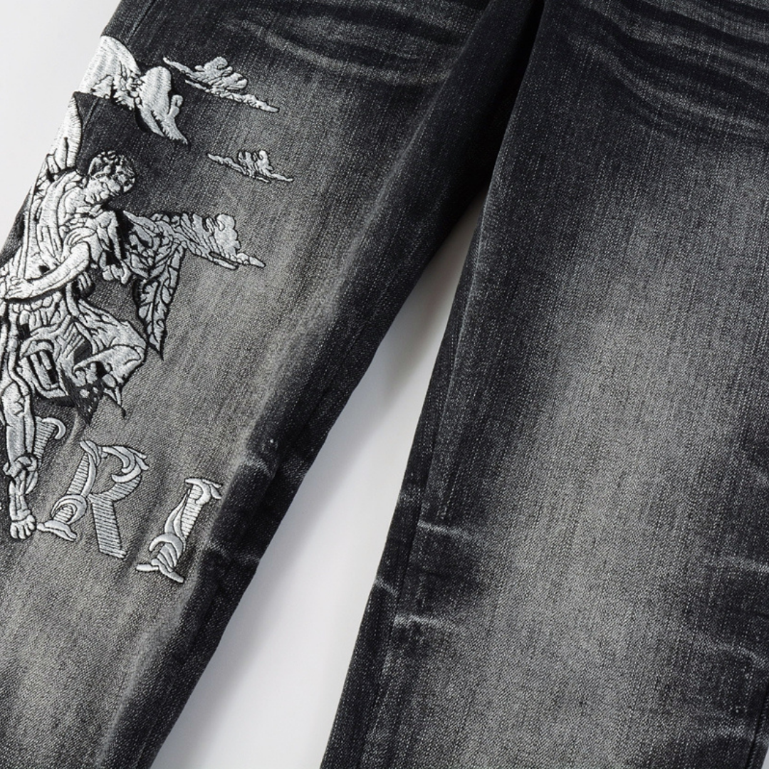 Amr Angel Logo Patch Jeans
