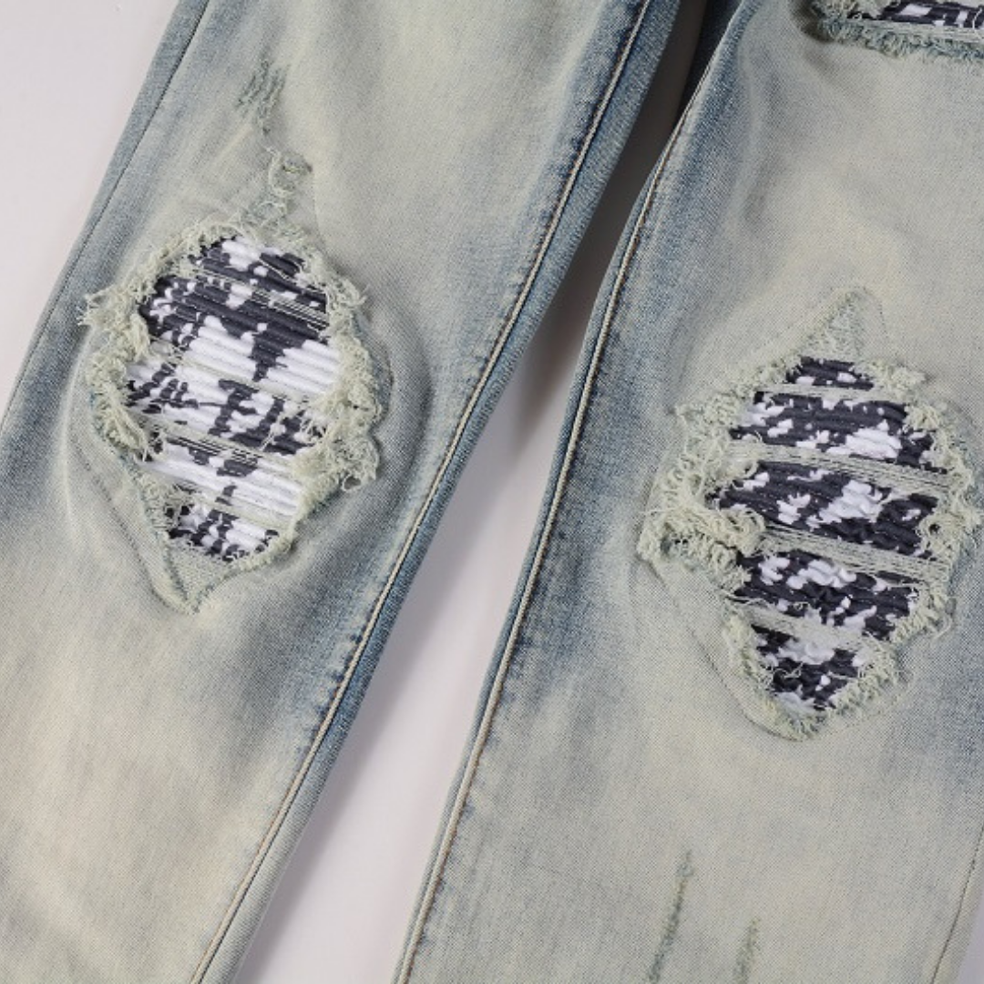 Amr Gradient Camo Patch Jeans