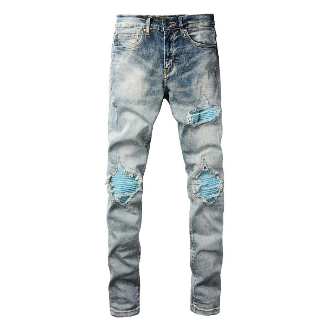 Amr Blue Patch Jeans