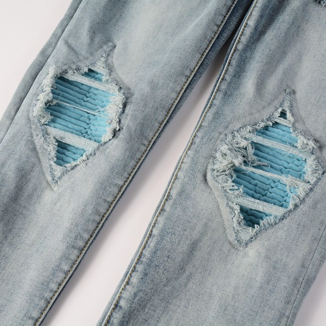 Amr Blue Patch Jeans