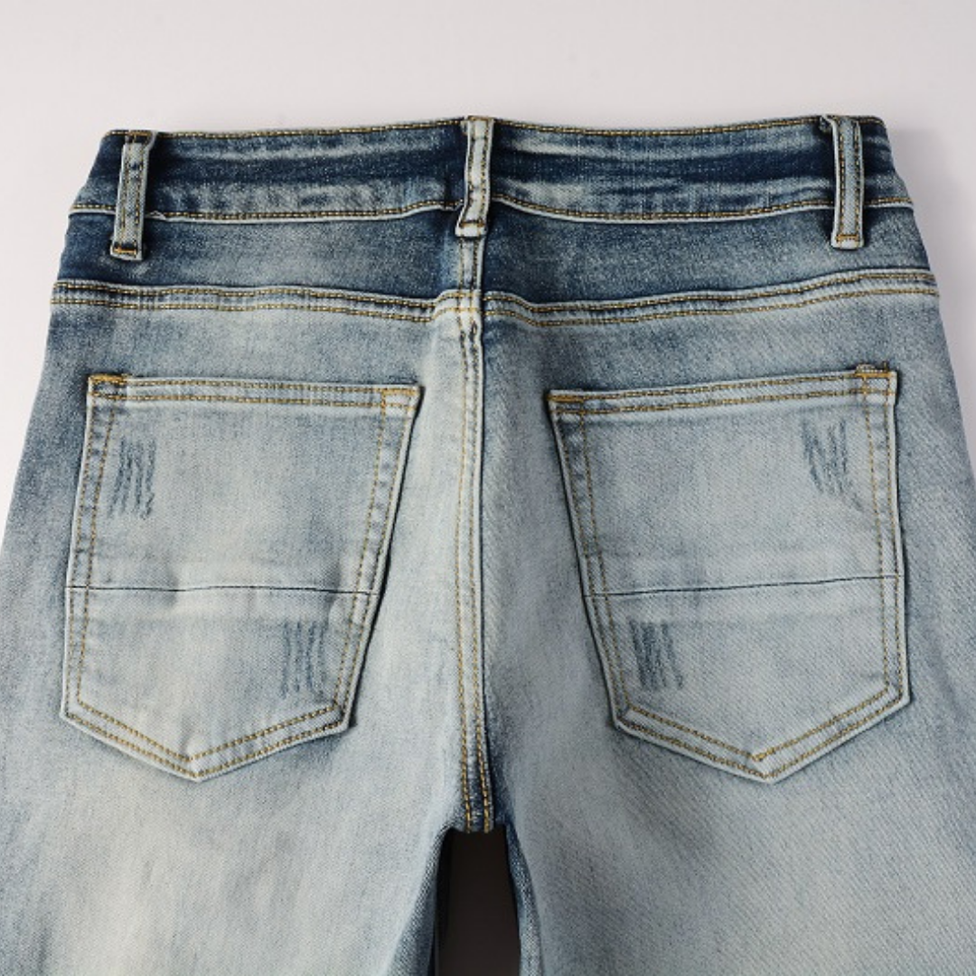 Amr Blue Patch Jeans