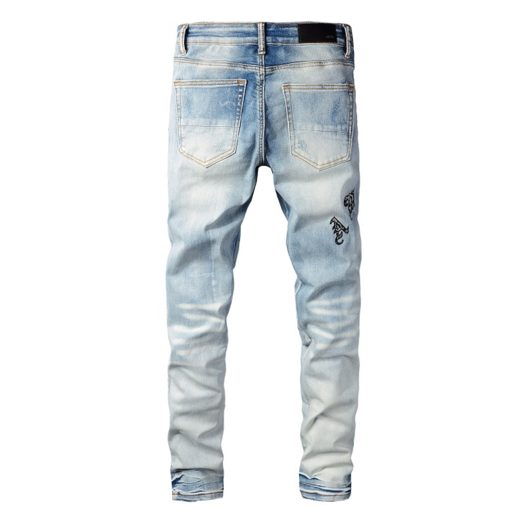 Amr Blue Distressed Jeans