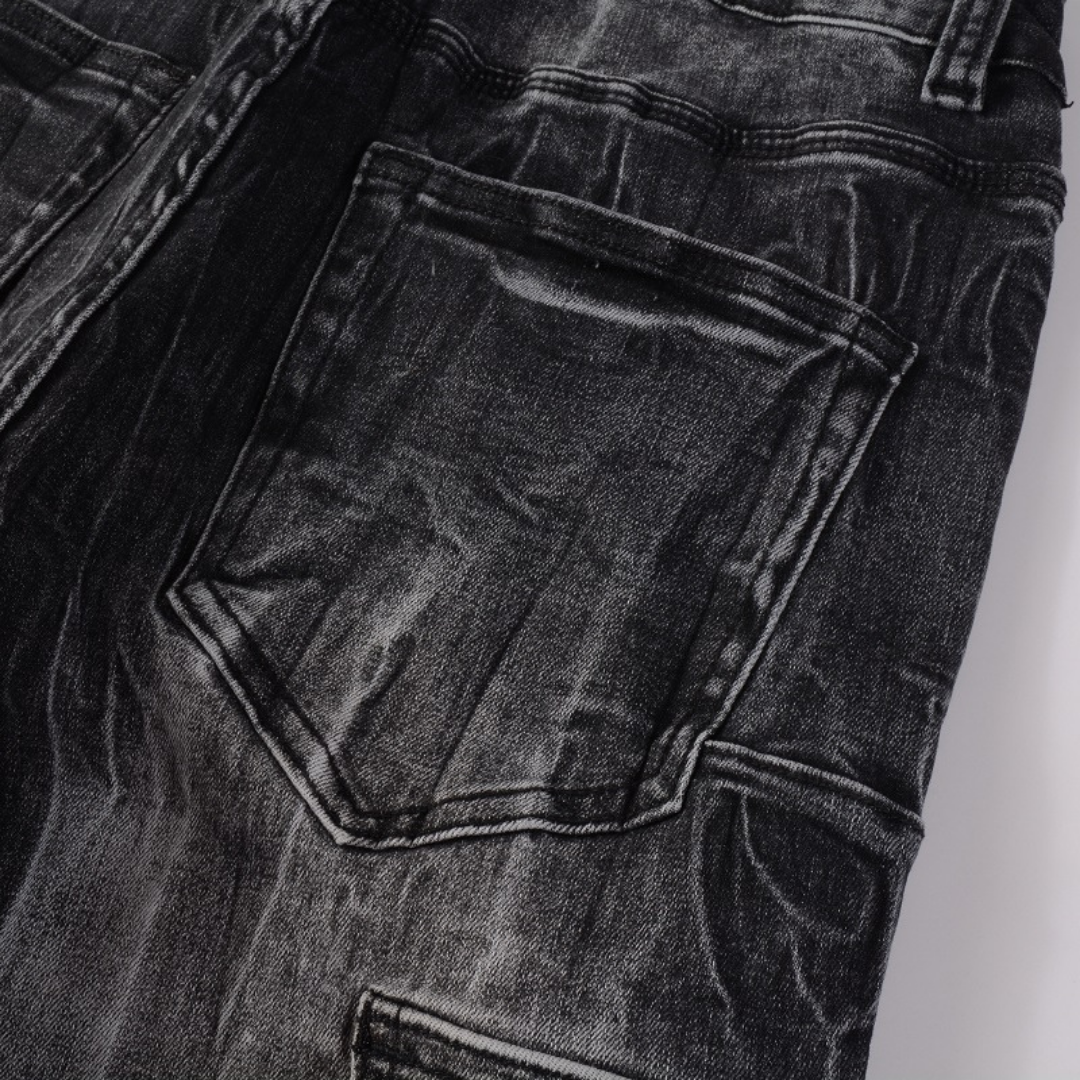 Amr Black Distressed Flared Jeans