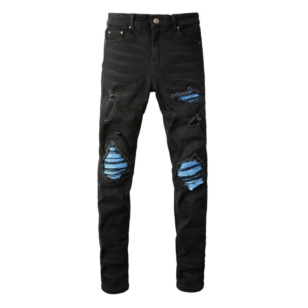 Amr Blue Gradient Black Jeans