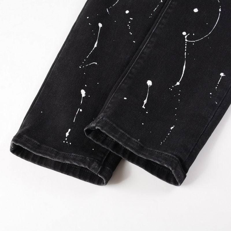 Amr Paint Diamonds Black Jeans