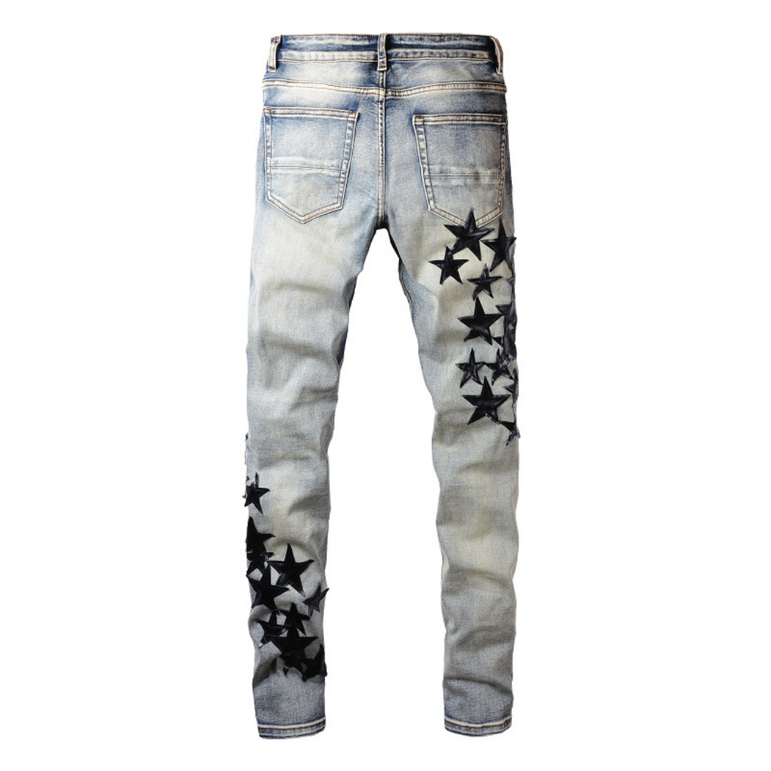 Amr Black Star Patch Jeans