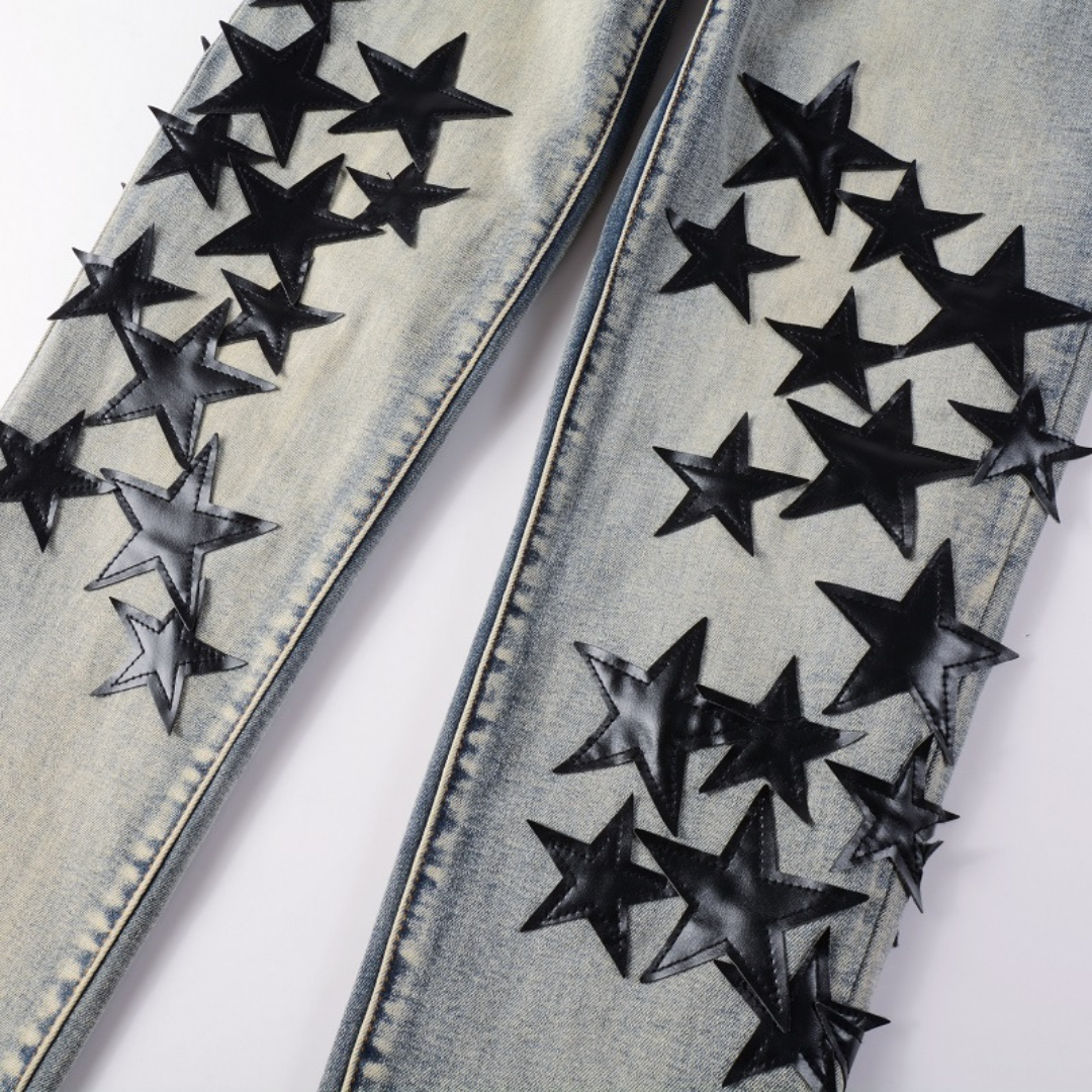 Amr Black Star Patch Jeans