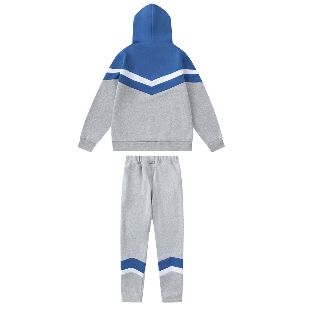 V-Stripe Hooded Blue Tracksuit