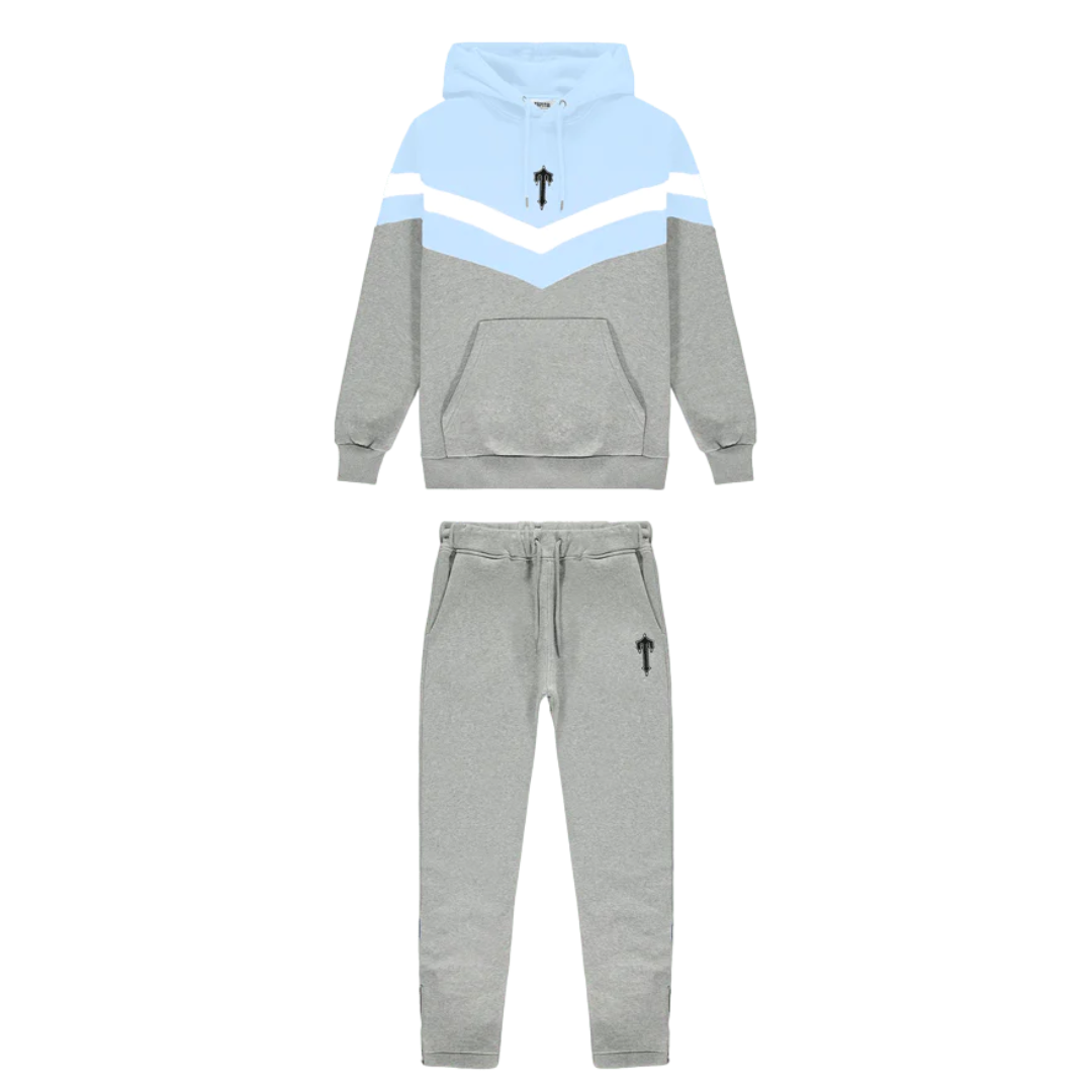 V-Stripe Hooded Sky Blue Tracksuit