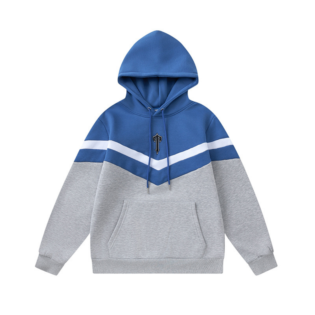 V-Stripe Hooded Blue Tracksuit