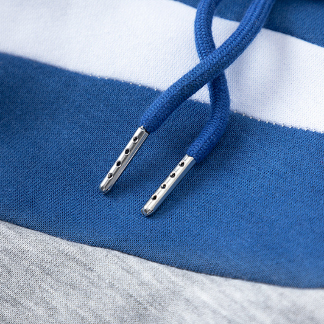 V-Stripe Hooded Blue Tracksuit