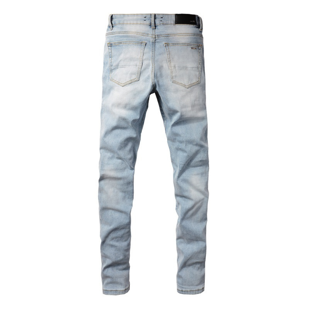 Amr Black Patch Blue Jeans