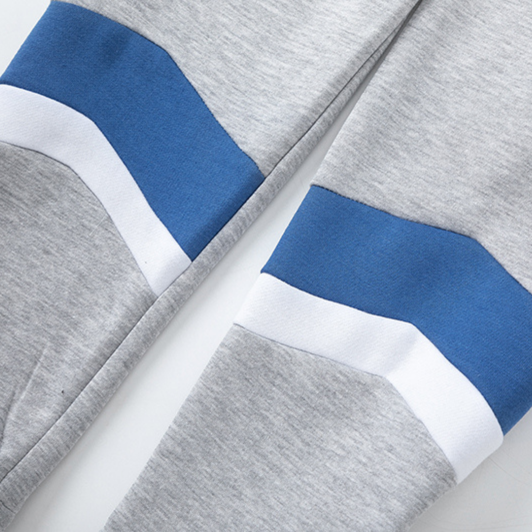 V-Stripe Hooded Blue Tracksuit