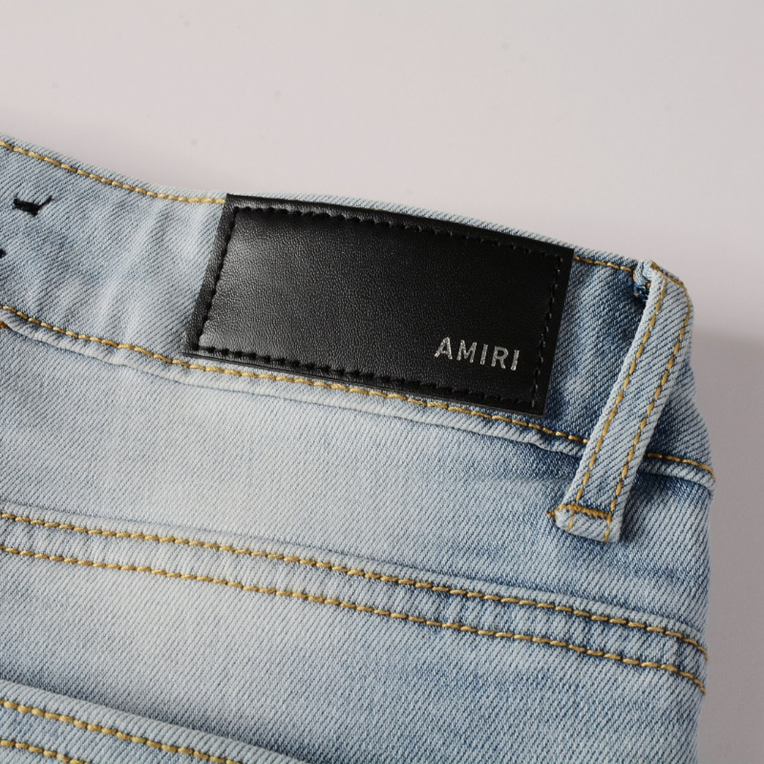 Amr Black Patch Blue Jeans