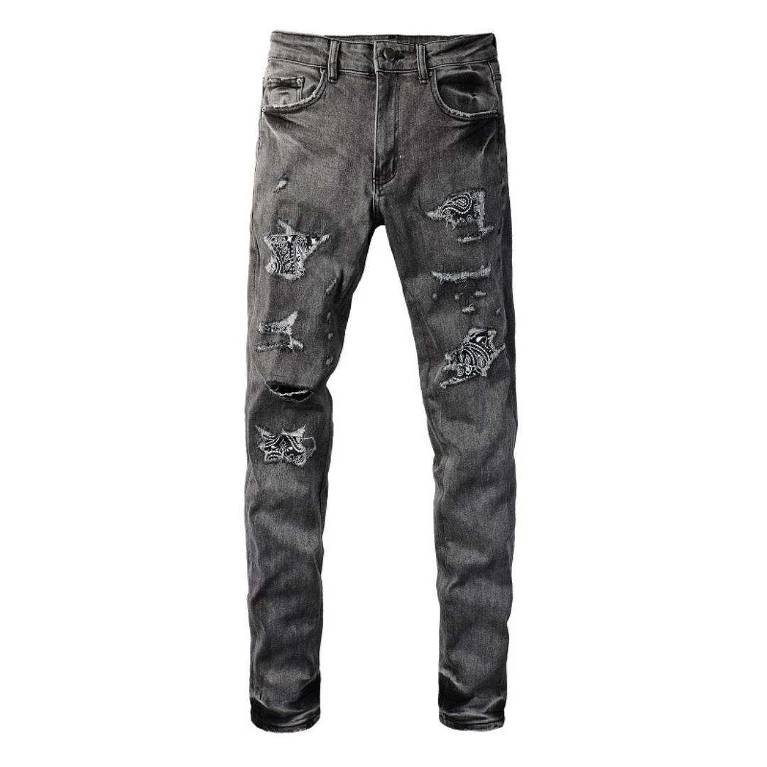 Amr Black Bandana Jeans