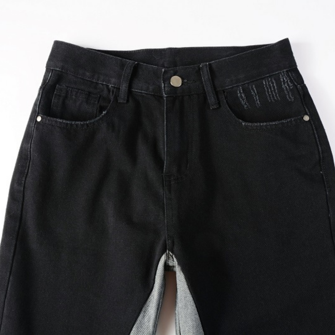 Amr Black Grey Flared Jeans