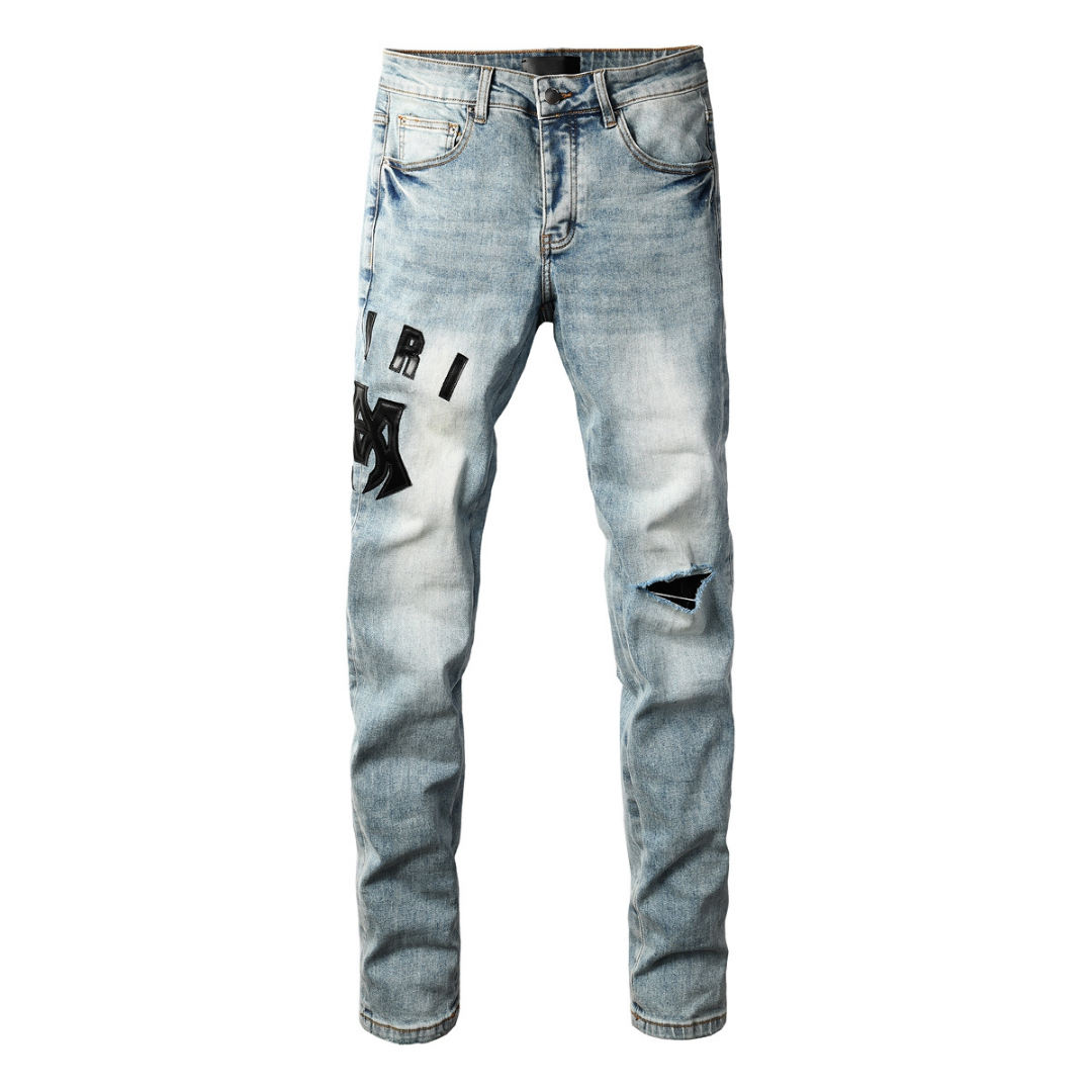 Amr Black Patch M.A Logo Jeans