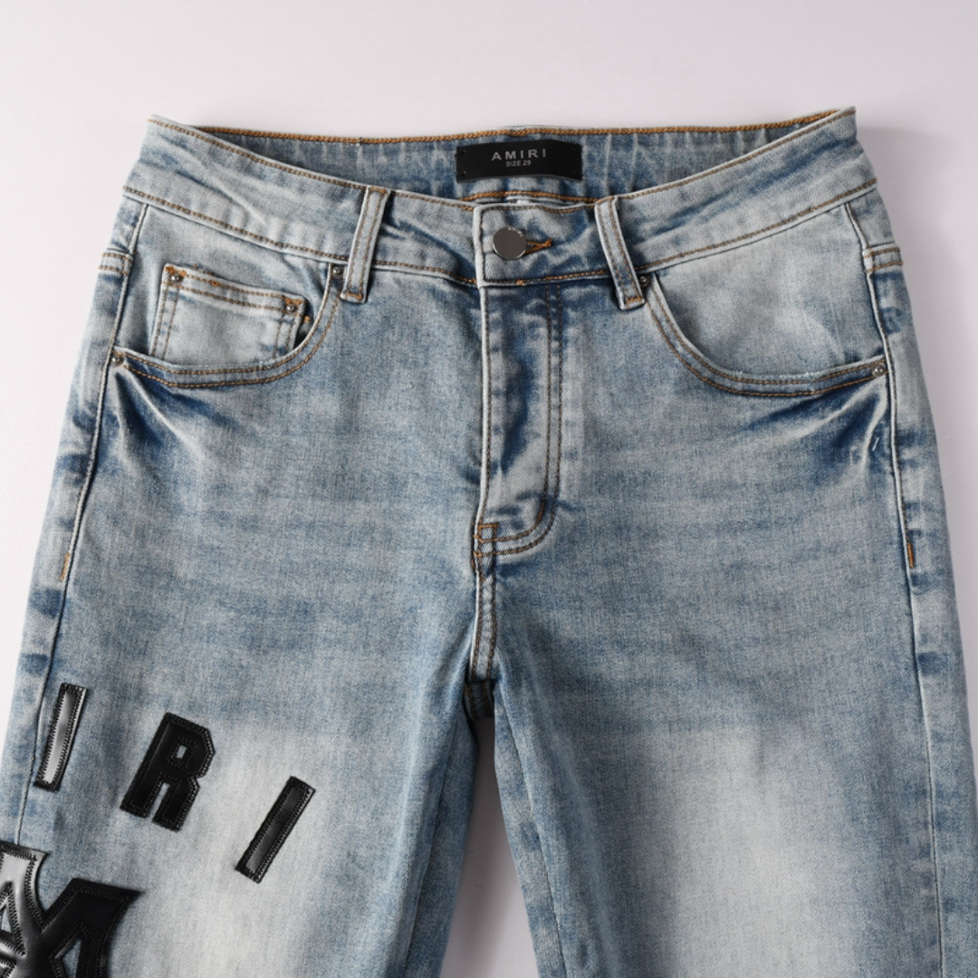 Amr Black Patch M.A Logo Jeans