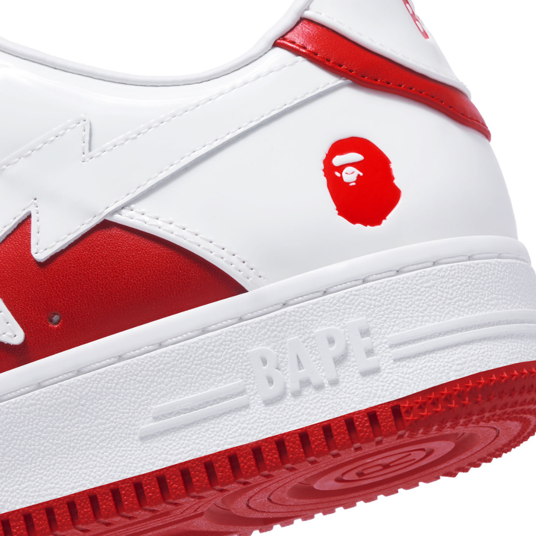 Bape Bapesta White Red