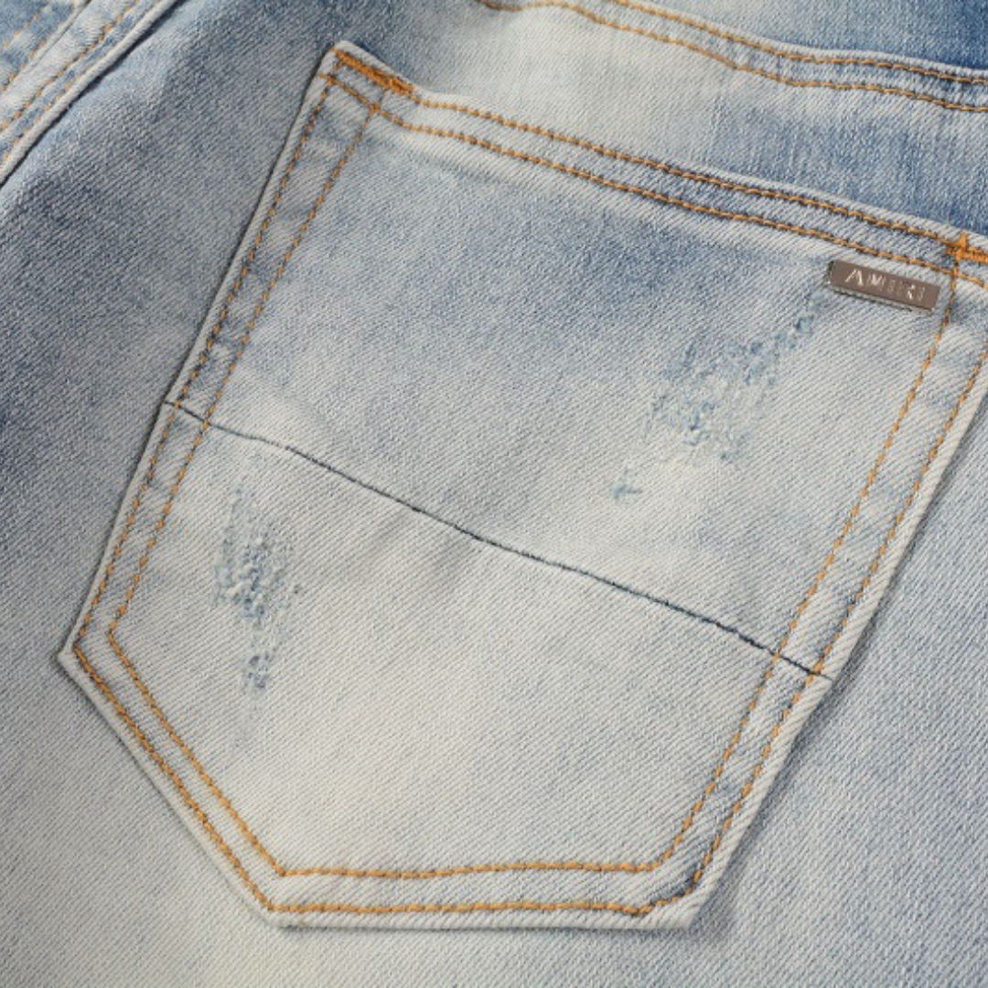 Amr Blue Distressed Jeans