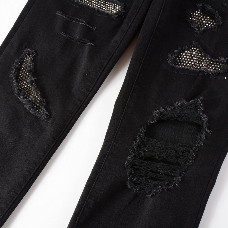 Amr Full Black Diamonds Jeans