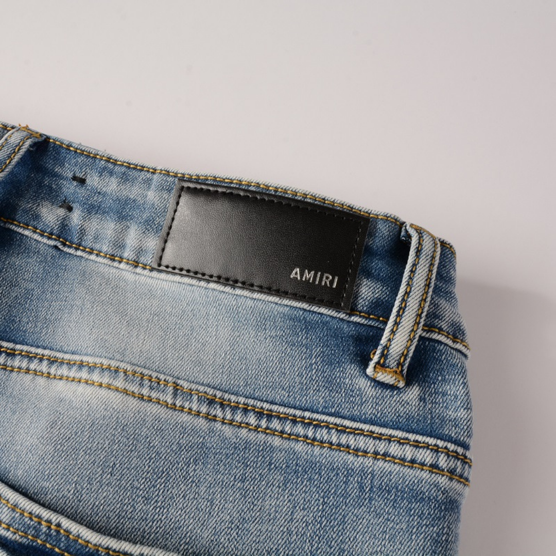 Amr Logo Distressed Jeans