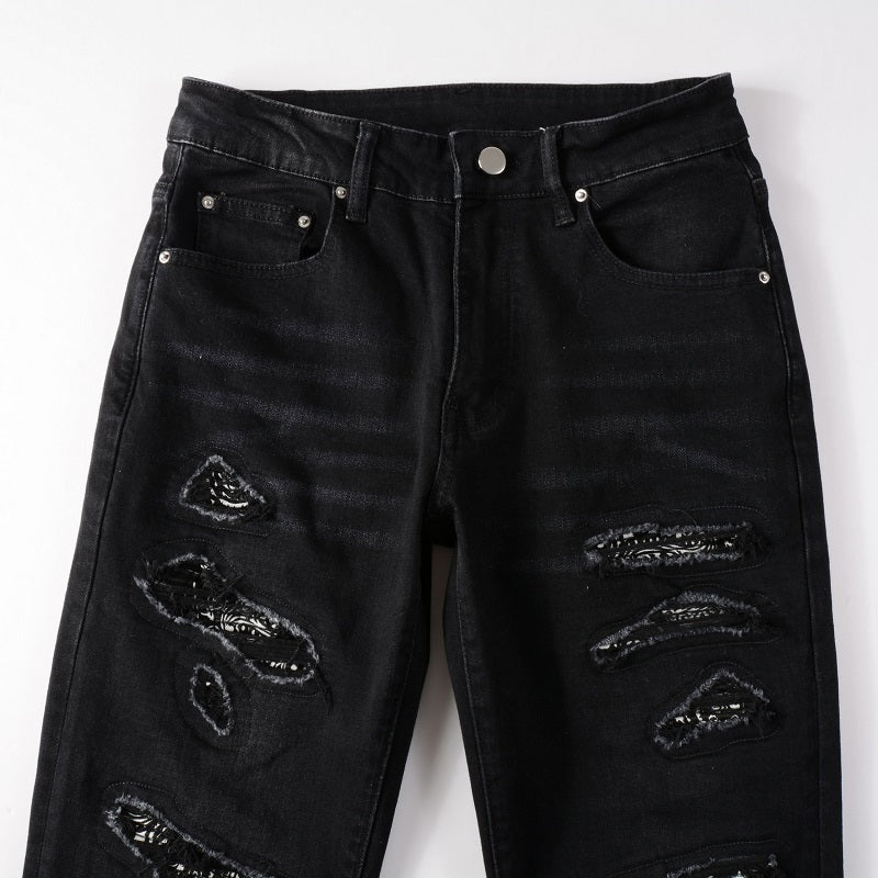 Amr Zebra Bandana Black Jeans