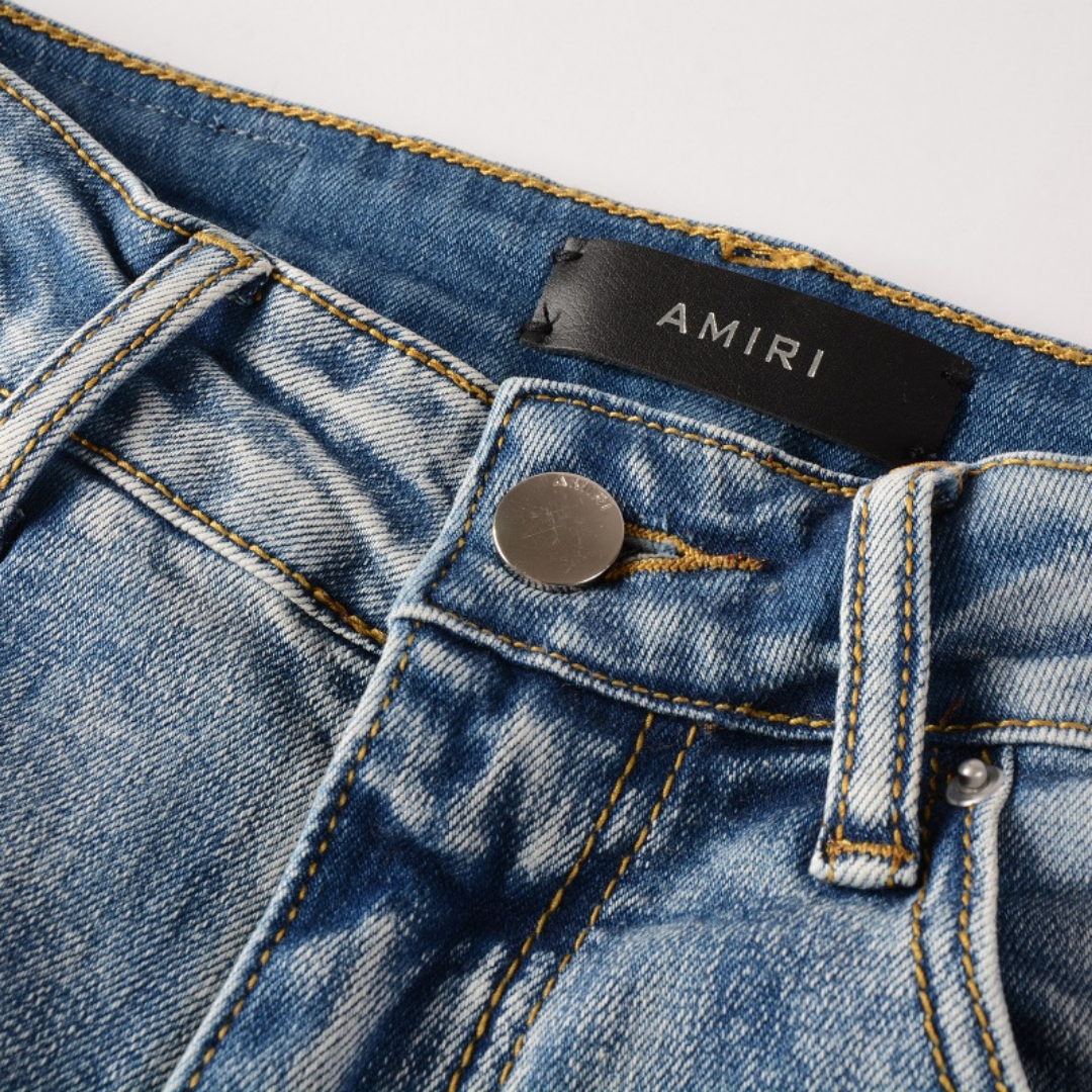 Amr Logo Distressed Jeans